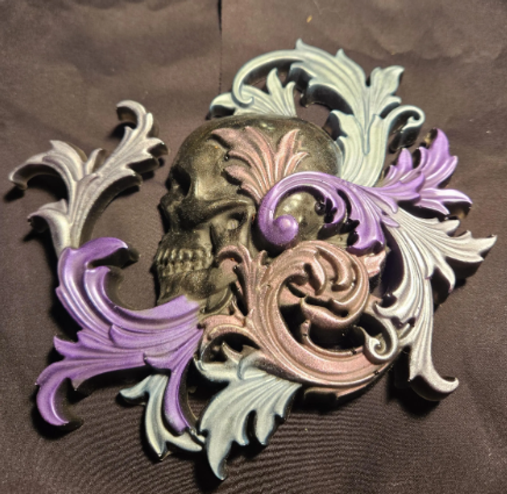 Skull and Swirl Resin Wall Art